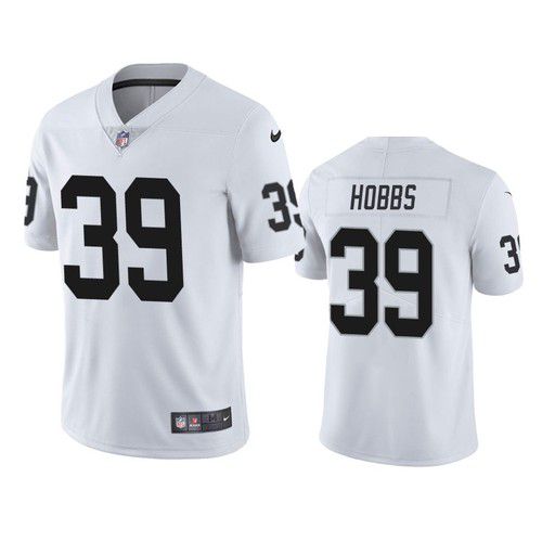 Men Oakland Raiders 39 Nate Hobbs Nike White Limited NFL Jersey